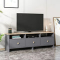 Wooden & Grey TV Unit – 140 × 40 × 30 cm | TV83
