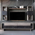 Wooden & Black TV Unit – 180 × 40 × 40 cm | TV58
