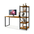 Wooden & Black Desk – 150 × 50 × 150 cm | DE5