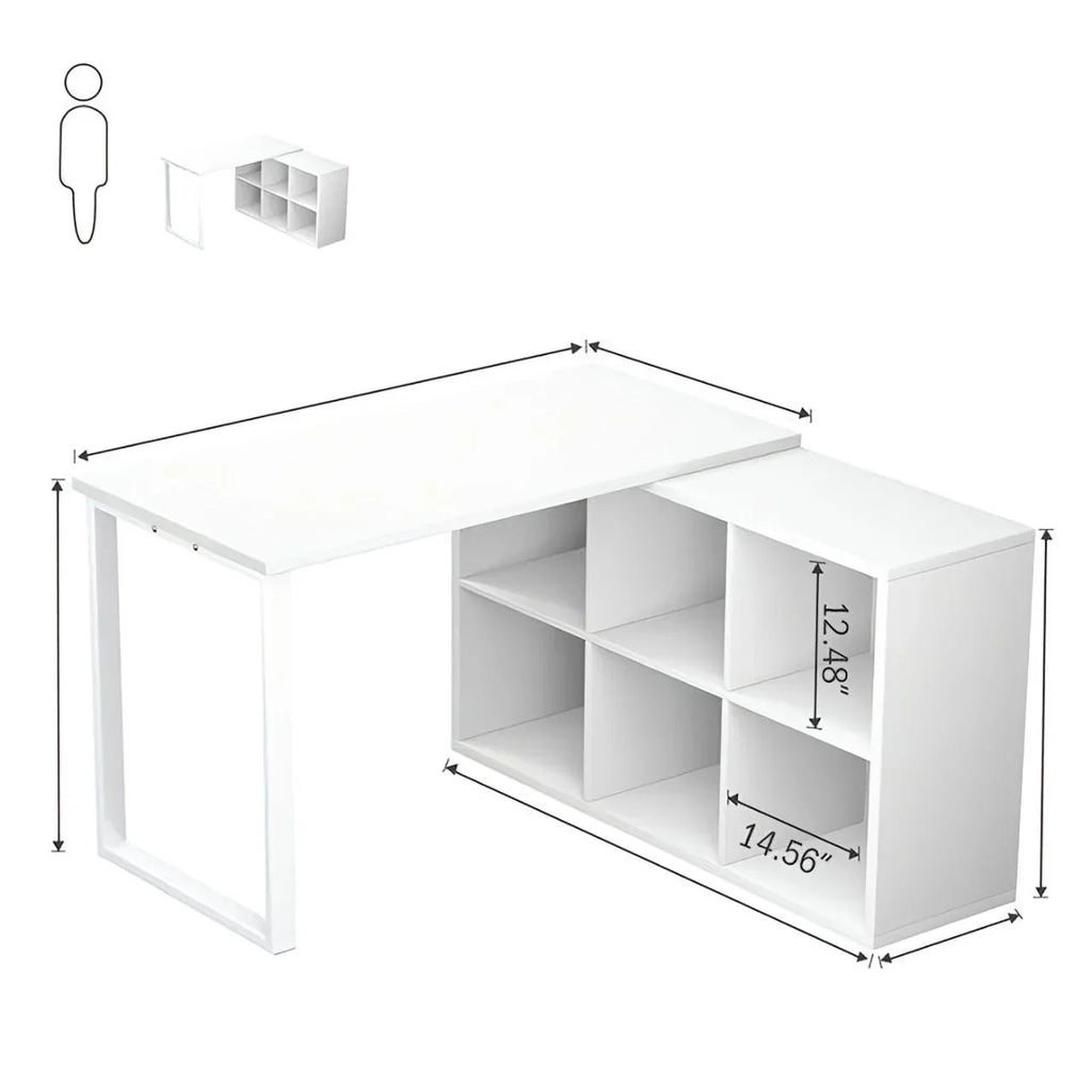 مكتب أبيض - ١٢٠ × ٥٠ × ١٢٠ سم | DE7