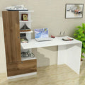 Wooden & White Desk – 140 × 50 × 140 cm | DE2