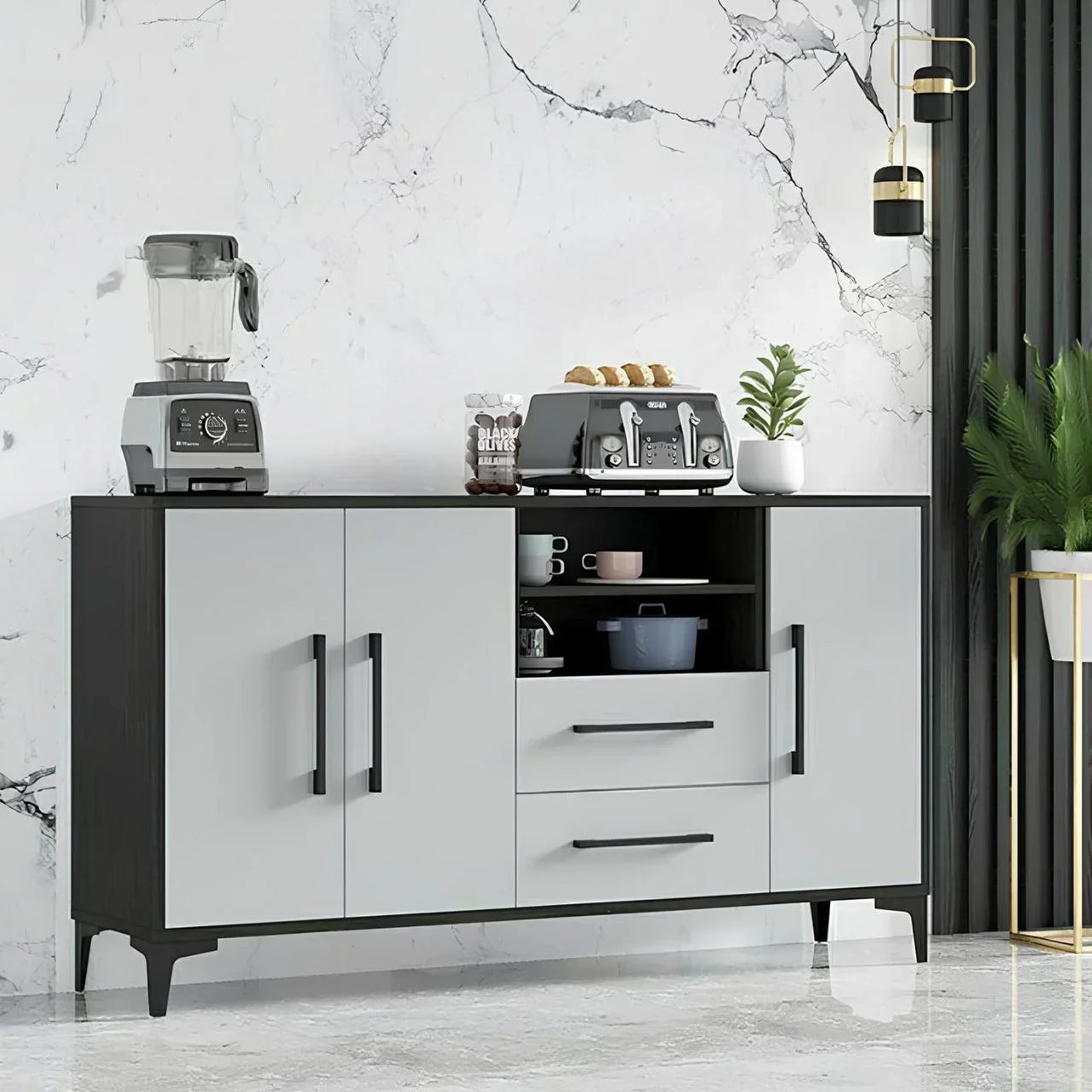 Buffet | Grey & Black | 140 × 40 × 100 cm | BT38