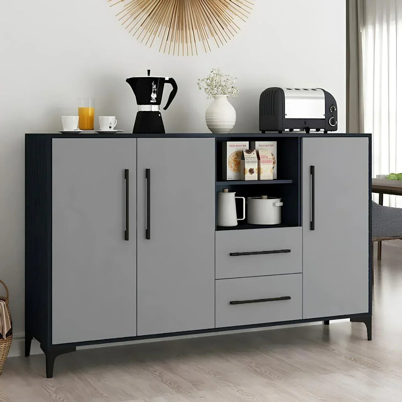 Buffet | Grey & Black | 140 × 40 × 100 cm | BT8