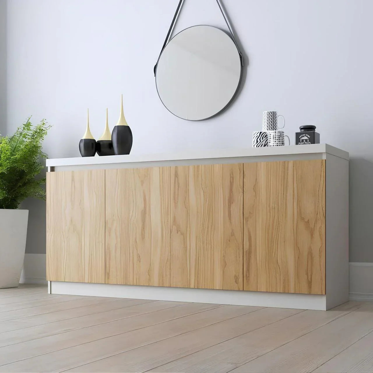 Buffet | White & Wood | 160 × 40 × 90 cm | BT25
