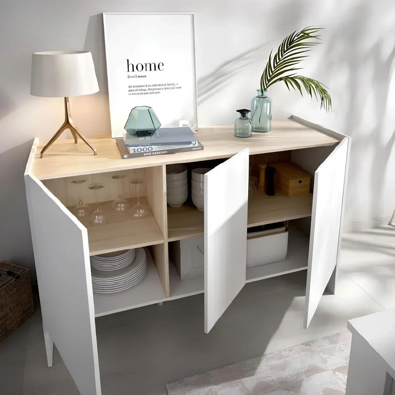 Buffet | White & Wood | 140 × 40 × 90 cm | BT15