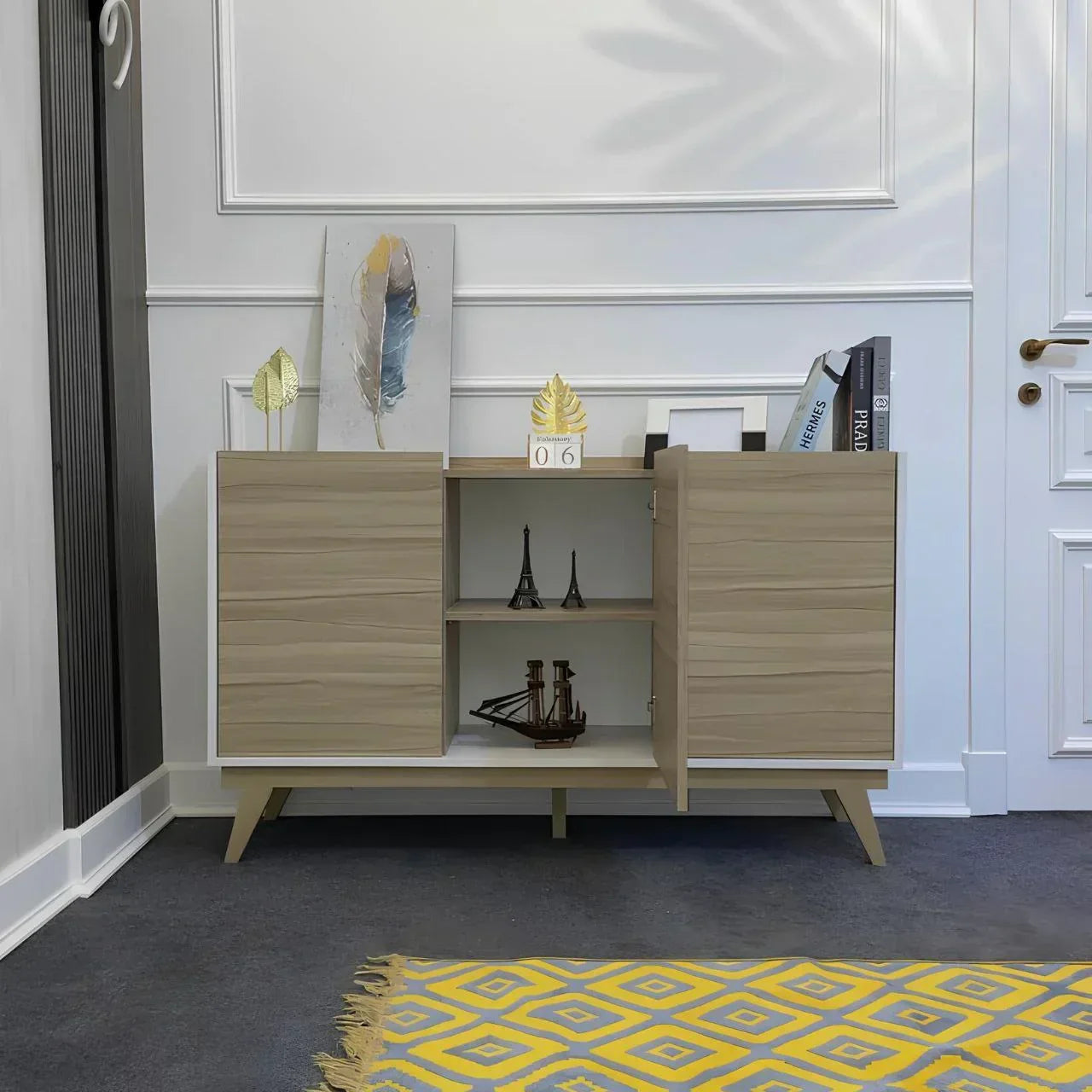 Buffet | White & Wood | 140 × 40 × 90 cm | BT3