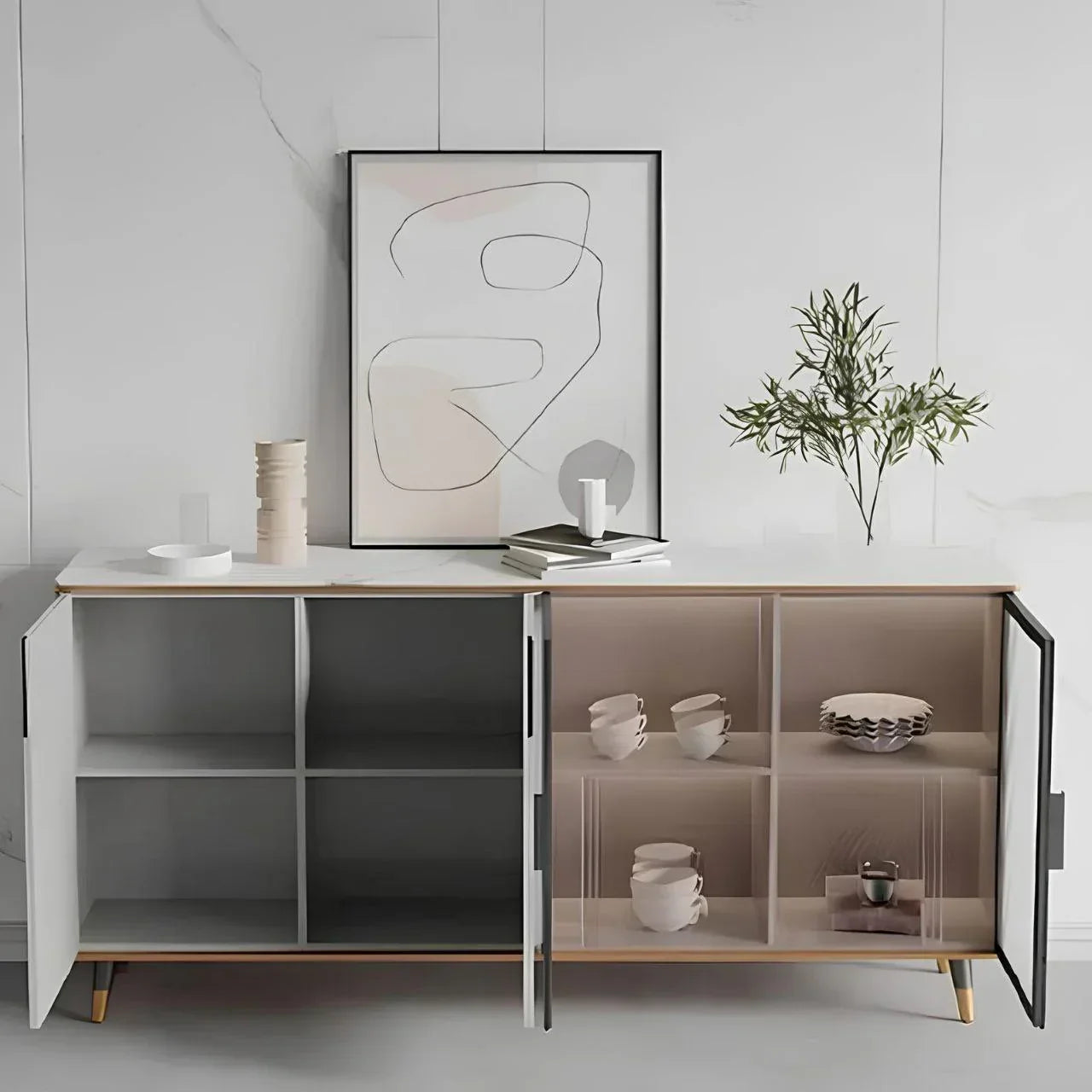 Buffet | White & Gold | 160 × 40 × 90 cm | BT17