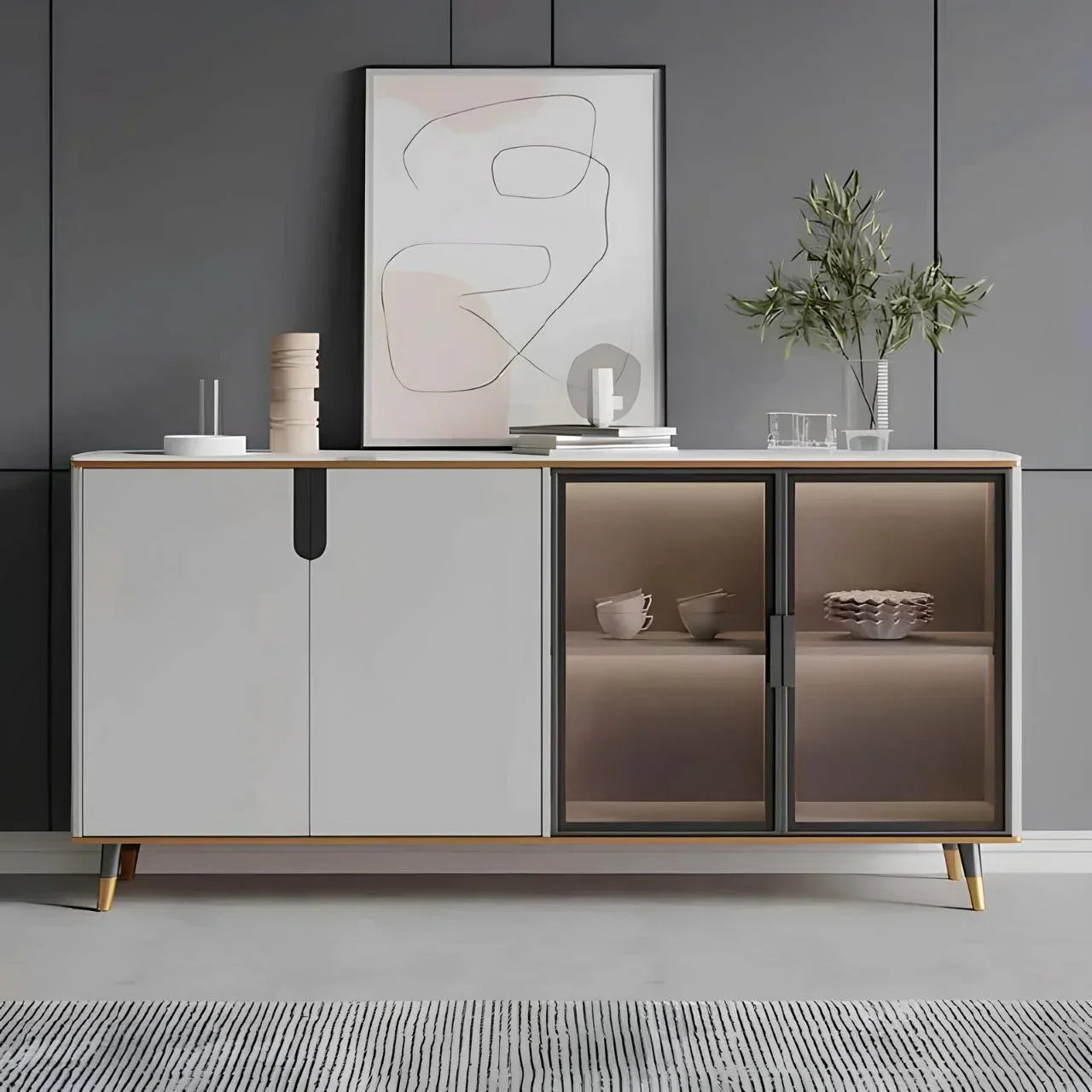 Buffet | White & Gold | 160 × 40 × 90 cm | BT17