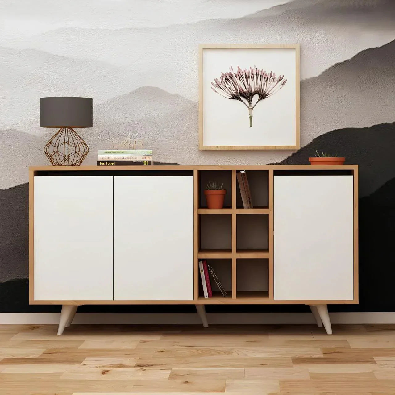 Buffet | White & Wood | 150 × 40 × 90 cm | BT6