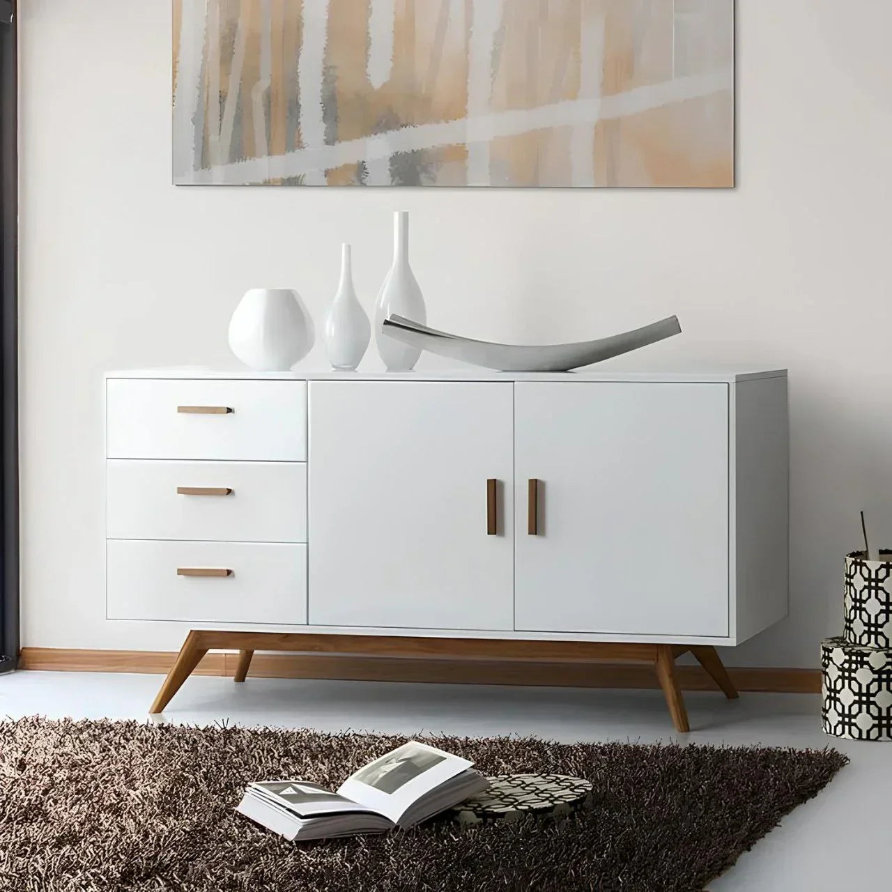 Buffet | White & Wood | 140 × 40 × 90 cm | BT22