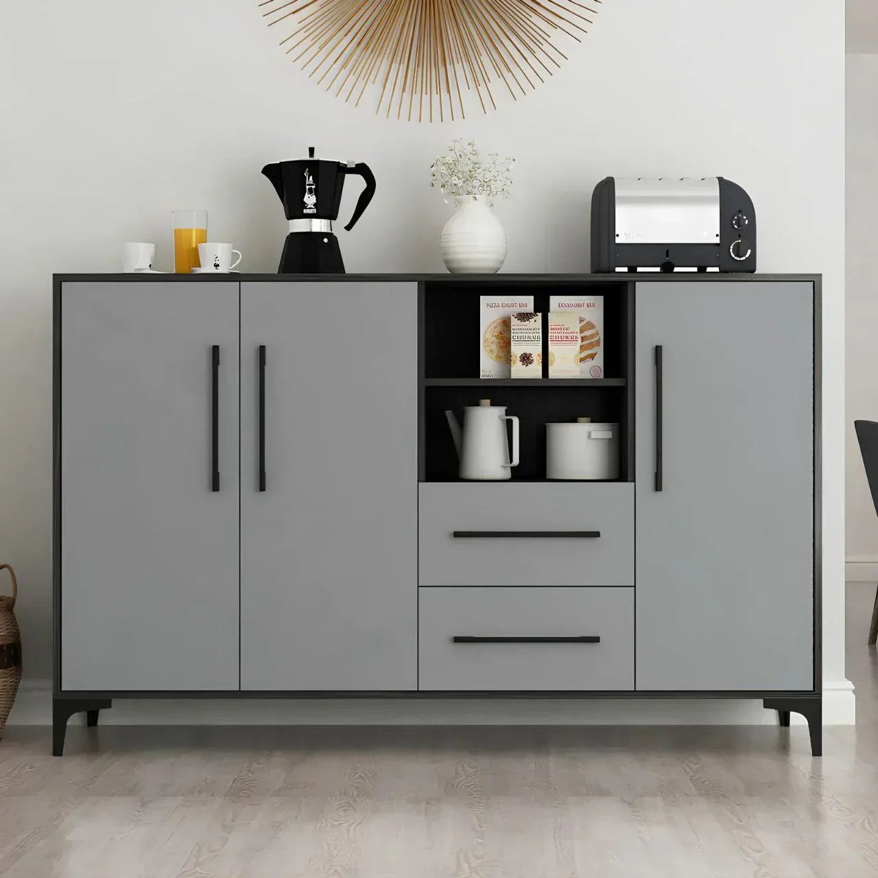 Buffet | Grey & Black | 140 × 40 × 100 cm | BT8