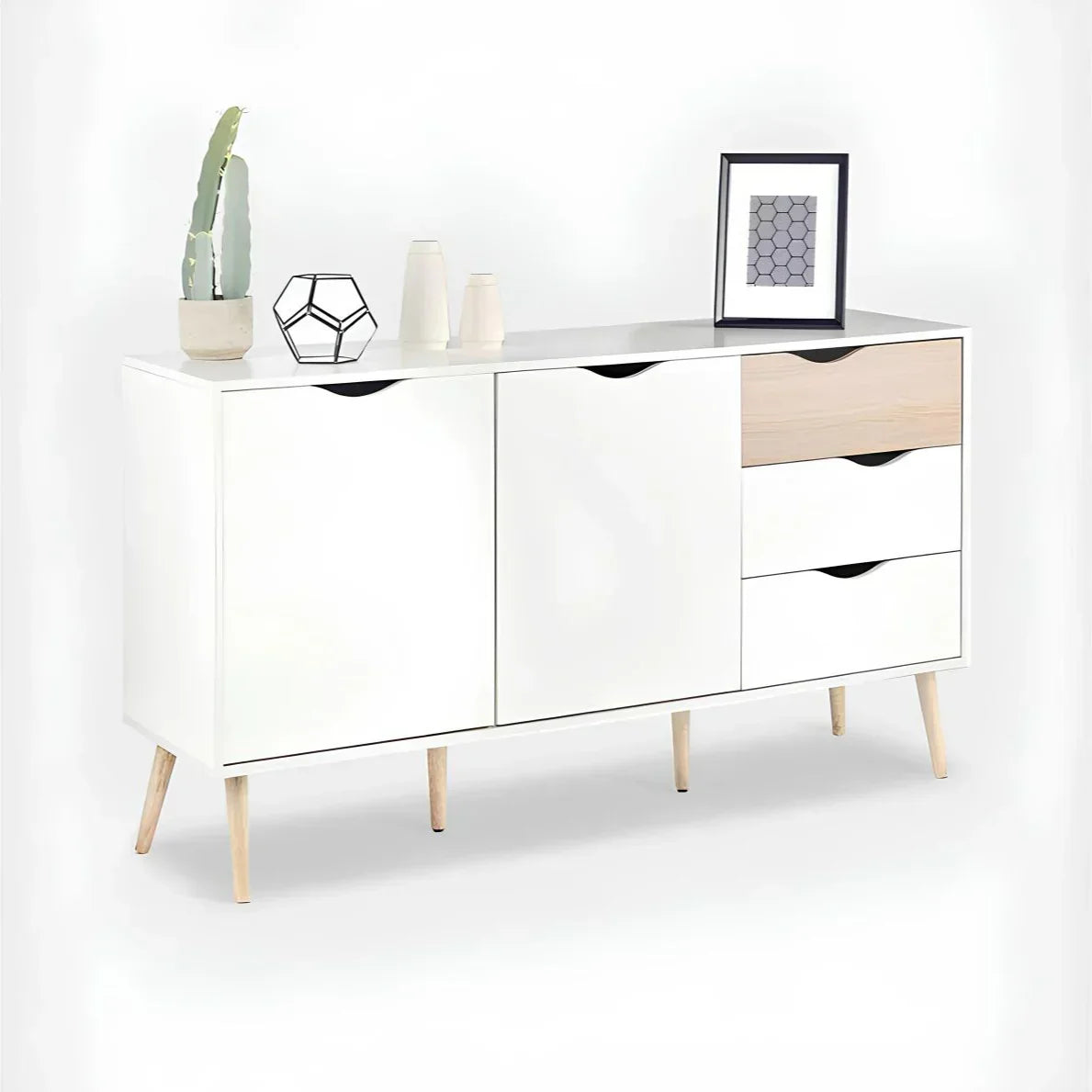 Buffet | White & Wood | 120 × 40 × 90 cm | BT45