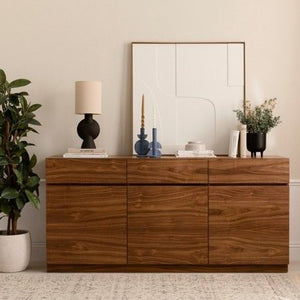 Modern walnut shoe cabinet
