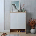 Shoe Cabinet | White & Wood | 80 x 40 x 110 cm | SU68