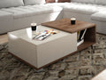 طاولة مستطيلة TA15 لون أبيض وبني – MDF مقاس 100×50×40 سم