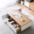 Rectangular Table TA4 | White & Wood | 120 × 50 × 40 cm – MDF
