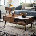 Rectangular Table TA46 | Brown & White | 100 × 50 × 40 cm – MDF