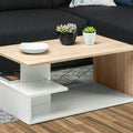 Rectangular Table TA52 with 2 Drawers | Black & Brown Wood | 100 × 50 × 40 cm – MDF