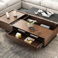 Rectangular Table TA55 | Brown & Black | 120 × 70 × 40 cm – MDF