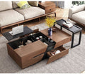 طاولة مستطيلة TA56 لون بني وأسود – MDF مقاس 120×70×40 سم