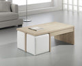 طاولة مستطيلة TA62 لون خشبي وأبيض – MDF مقاس 120×60×45 سم