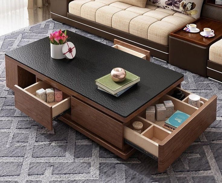 Rectangular Table TA64 | Brown & Black | 120 × 60 × 40 cm – MDF
