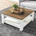Square Table TA72 | Wood & White | 80 × 80 × 40 cm – MDF