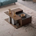 Square Table TA73 | Brown & Black | 80 × 80 × 40 cm – MDF
