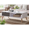 Rectangular Table TA9 | White & Grey | 100 × 50 × 40 cm – MDF