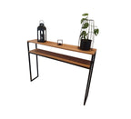 كونسول مودرن KT104 أسود × بني 100×30×90 سم – استيل × رخام